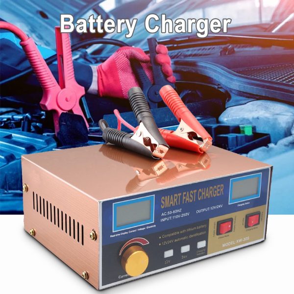 XWQ Battery Charger Pulse Repair High Power Antiflaming 400W 12V 24V Storage Battery Maintainer for Car - Image 3