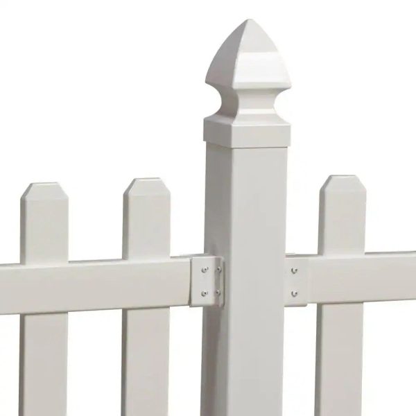 Veranda Glendale 4 ft. H x 8 ft. W White Vinyl Spaced Picket Unassembled Fence Panel with Dog Ear Pickets - Image 5