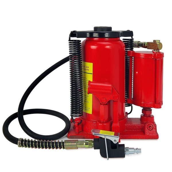 Stark 12-Ton Air/ Hydraulic Bottle Portable Air-Operated Bottle Jack Lift Jack Vehicle with Handle, Red - Image 3