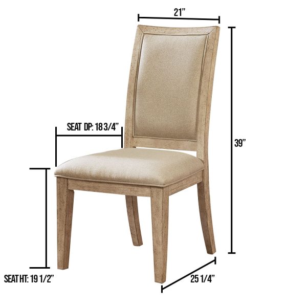 William's Home Furnishing Natural Tone/Beige Cerise Side Chair - Image 2