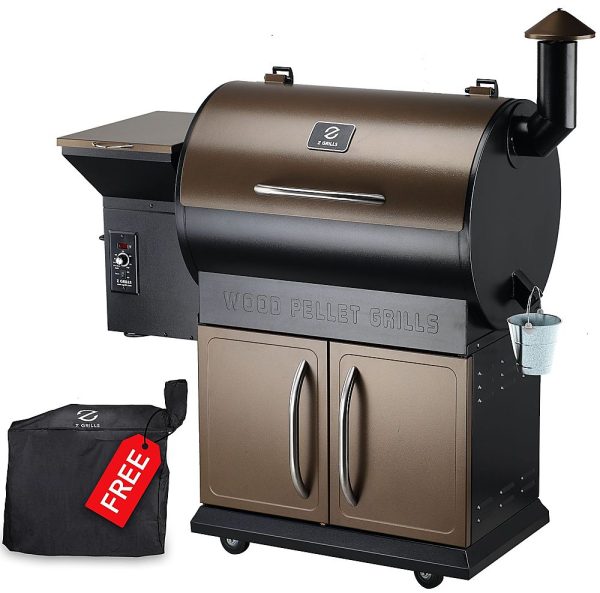 Z Grills ZPG-700D - Wood Pellet Grill and Smoker with Cabinet Storage 694 sq. in. - Bronze - Image 5