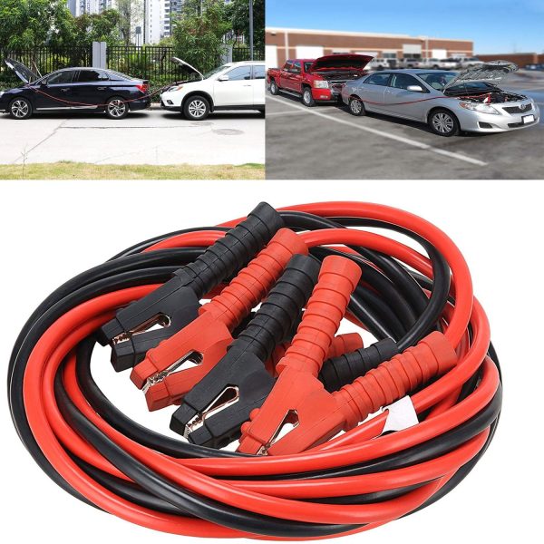 6m 3000A Car Battery Power Emergency Cable Jump Start Firing Line Power Wire Copper Clip Clamp Boost Cord Bateria Auto (Black and Red)