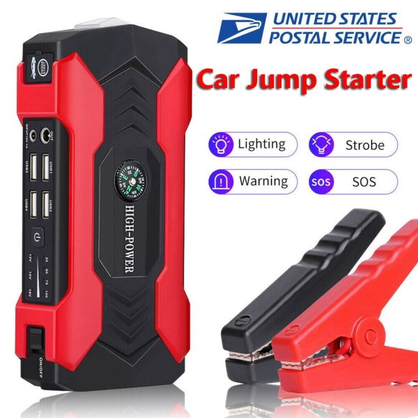 TASHHAR Jump Starter 12V Car Battery Pack Booster Jumper Box Emergency Start Power Bank Supply Charger with Built-in LED Light