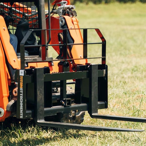 Titan Attachments Pro Series Pallet Fork Frame, Quick Tach Connection for Skid Steers, Tractors, Optional Pallet Fork Blades, Hay Spear Sleeves Included, 2" Receiver Hitch, Rated 6,000 LB - Image 4