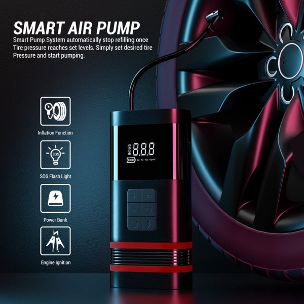 4 in 1 Car Jump Starter with 150PSI Air Compressor 1000A Battery Booster(Up to 5.0L Gases Engines) 7500mAh Power Bank with LED Light - Image 7