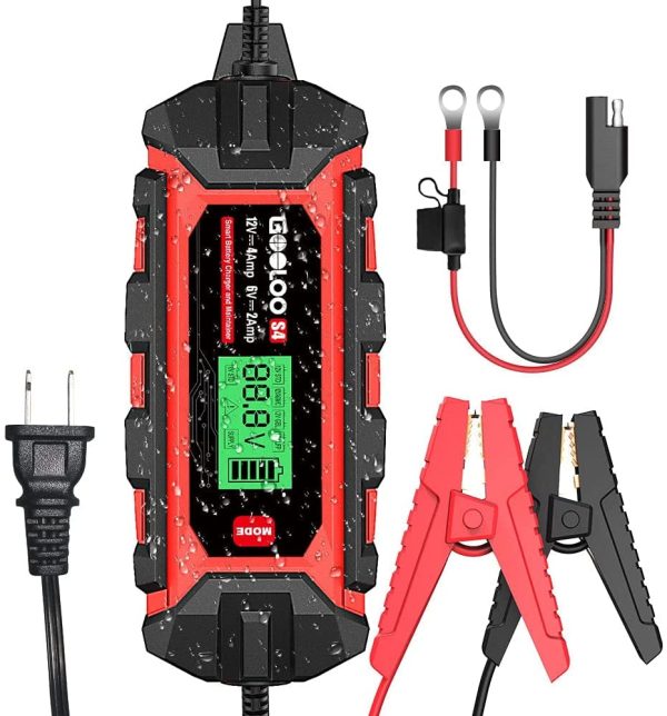 10-Amp Car Battery Charger, 6V and 12V Fully Automatic Battery Charger Maintainer, Trickle Charger, Supersafe Smart Battery Desulfator for Lead-Acid Batteries(S10) - Image 9